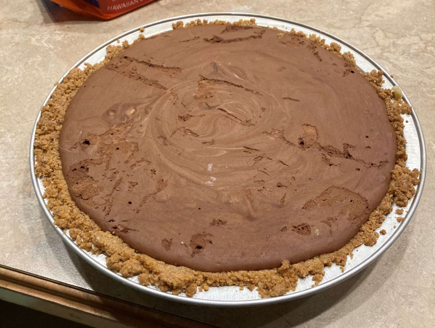 an entire whole chocolate pie